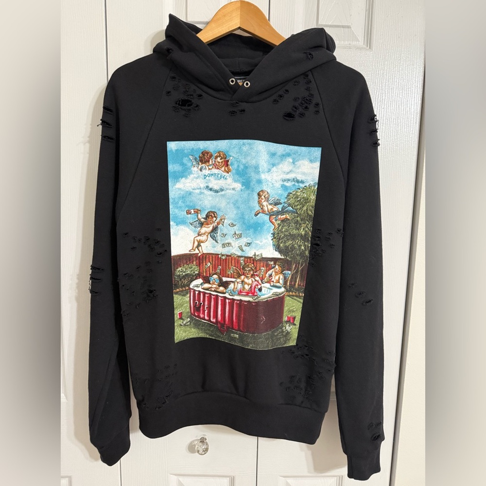 DOMREBEL Pool Party Distressed Hoodie size small
